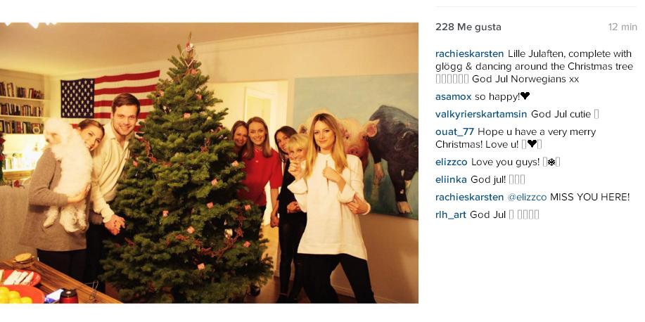 Rachel Skarsten, la valkiria de "Lost Girl", celebra con los suyos el Lille Julaften, el equivalente a la nochebuena para los noruegos...